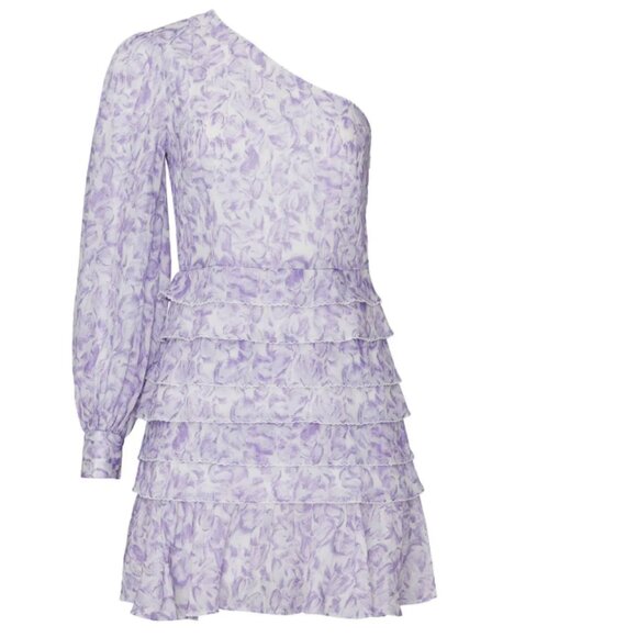 XS - LA MAISON TALULAH One Sleeve Purple Floral Mini Dress Rent Runway $364 msrp - Picture 4 of 13